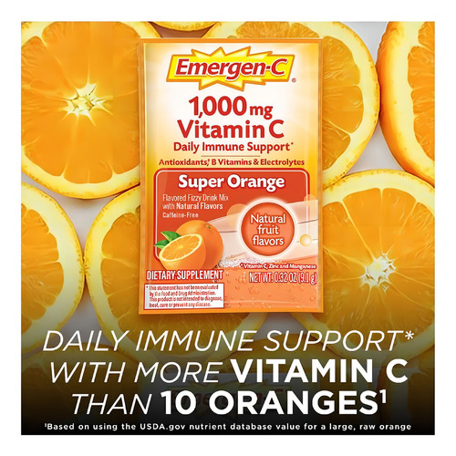 Suplemento Em Pó Emergen-c Vitaminas Vitamina C Vitamina C + Zinco Vitamina C Sabor Laranja Em Sachê De 91g 10 Un