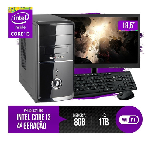 Pc Completo I3 4ª,8gb Ram,hd 1tb,5% Desconto Pg A Vista!
