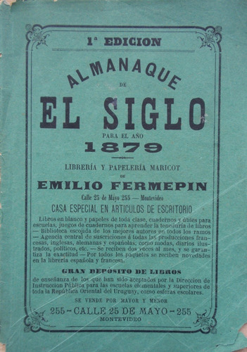 Almanaque De El Siglo Para 1879 Libreria Maricot E. Fermepin