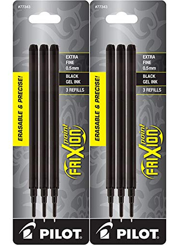 Recambio Tinta Gel Borrable Punta Extrafina 0.020 In Negra 6