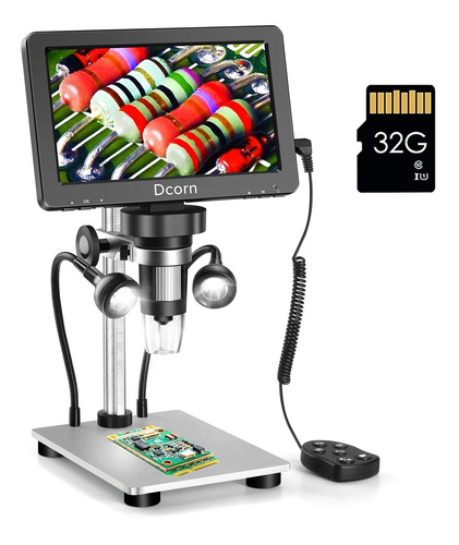 7'' Digital Microscope 1200x,dcorn 12mp 1080p Photo/video M
