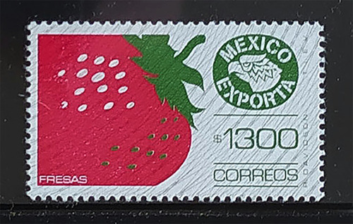 Mexico Exporta Timbre $1300 Fresas C/ Trama T13 Mint Nh Fi