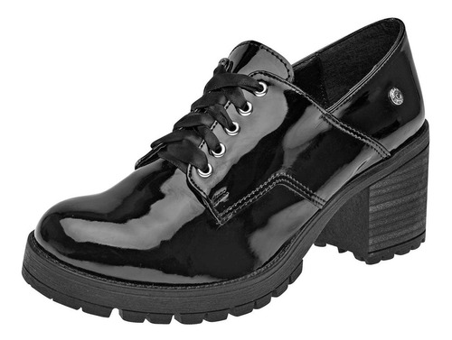 Zapato Tacón Dama Juvenil Suhey 1018 Negro Charol 23-26 T9