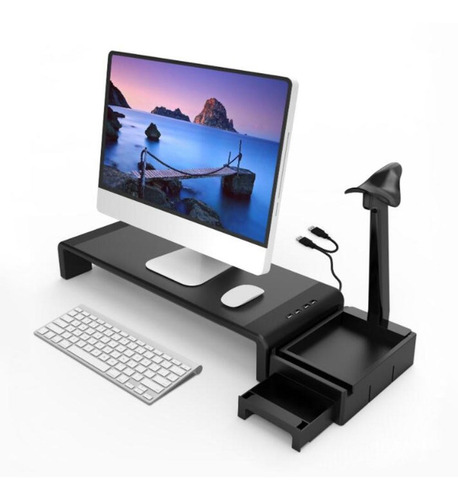 Soporte Para Monitor Laptop Multifunción 4usb Mesa Elevador