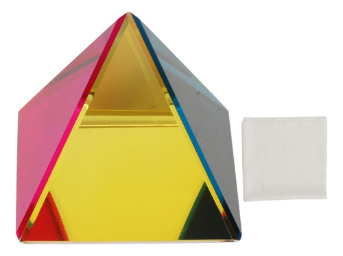 Escritorio De Vidrio Con Prisma Piramidal Iridiscente, Color