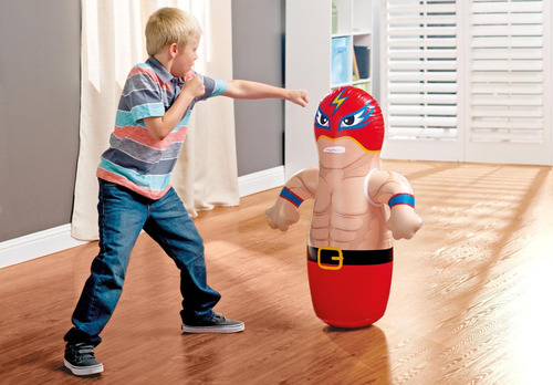 Bobo Muñeco Luchador Inflable Golpeable Niños Punching 2 Color Luchador 2