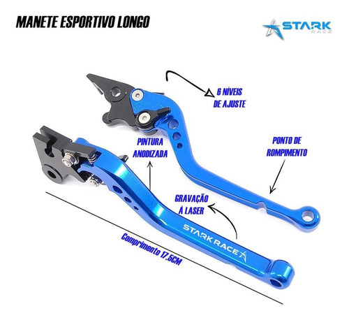 Manete Esportivo Yamaha Xt 660r Aberto Longo Stark