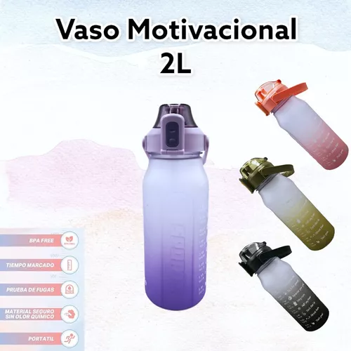 Termo Para Agua 2 Litros Botella Gym Deporte Motivacional