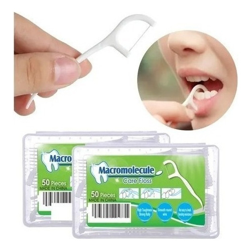 Palillo Hilo Seda Dental Flosser Limpieza Interdental 100pcs