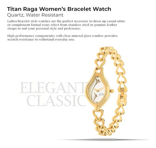 Titan Raga - Reloj De Pulsera Elegante Para Mujer