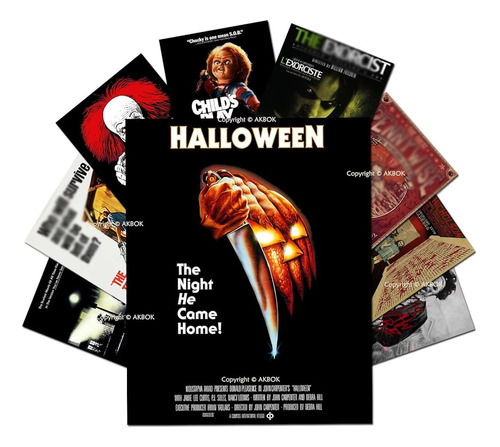 9 Piezas Carteles De Películas De Terror Vintage, Espeluznan