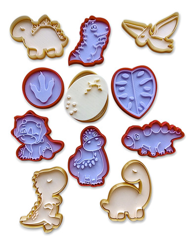 Cortantes Galletas Temática Dinosaurios Bebes X11 Kit1