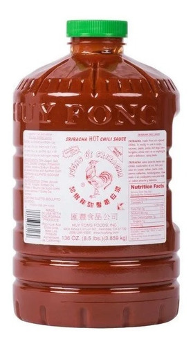 Salsa Sriracha Sauce Hot Huy Fong 3.85k Gallito La Original