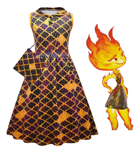 Ss Disfraz De Elemental Ember Para Niñas Vestido De Wade