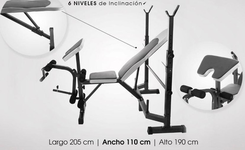 Imagen 4 de 9 de Banco Pecho Plano Inclinado Plegable Piernas Scott Pesas Gym