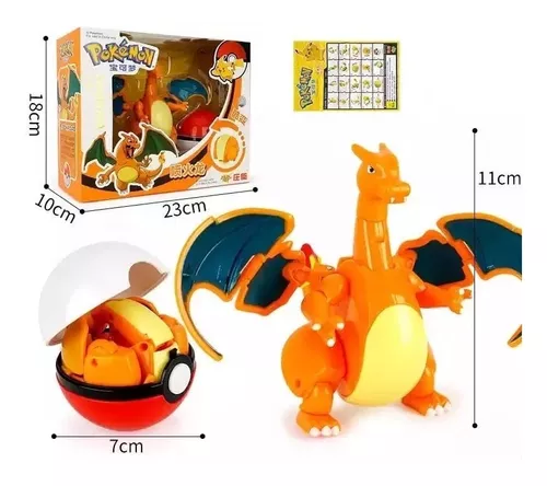 Brinquedo Pokemon Charizard + Venusaur Dentro De Pokebola