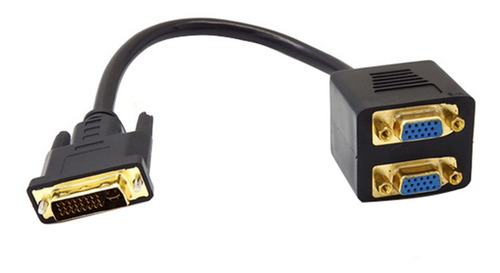 Adaptador De Monitor Dvi-i 24+ 5 Pines Macho A 2 Dual Vga He