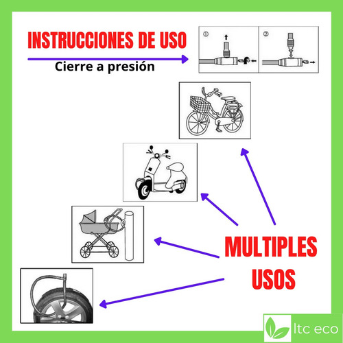 Candado Linga Piton Moto Bici 22mm X 1,2m Eslabones 2 Llaves