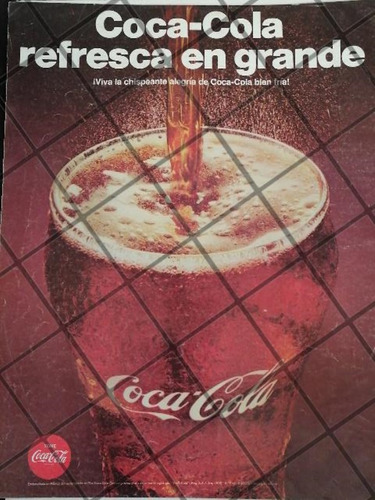 Cartel Publicidad Vintage  Coca Cola 1960s /c36