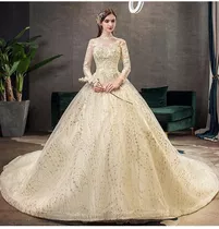 Vestido Noiva Princesa Com Armação E Véu Longo Lindo 'e150