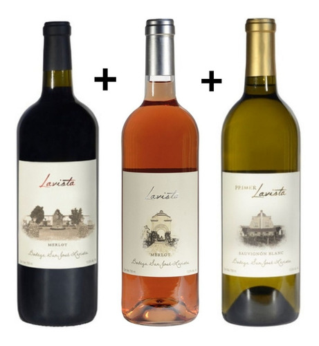 Imagen 1 de 3 de Vino Tinto+blanco+rosado San José Lavista Pack 3 Botellas