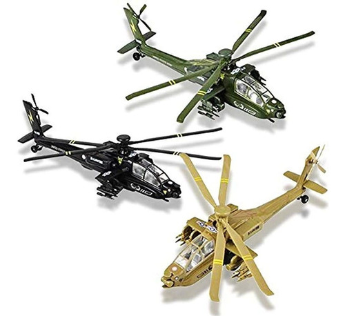 Artcreativity Diecast Apache Helicopters Con Mecanismo De Re