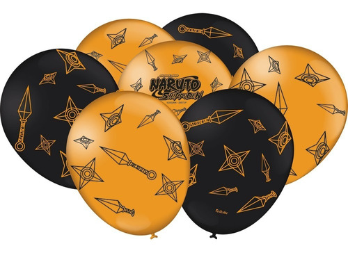Naruto Shippuden Balão Bexiga Látex N9 Festcolor 25 Unid