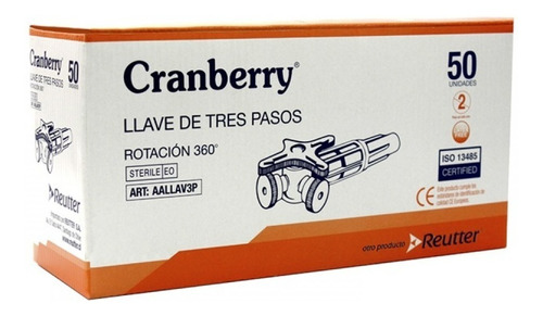 Llave De Tres Pasos Rotación 360° Cranberry Caja 50 U.