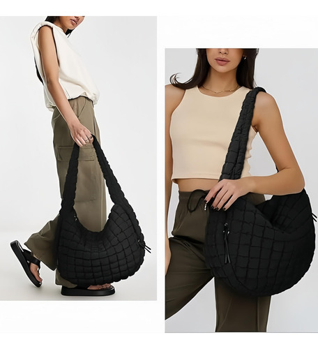 Bolso Tote Acolchado Para Mujer: Bolsa Puffer Grande Hombro