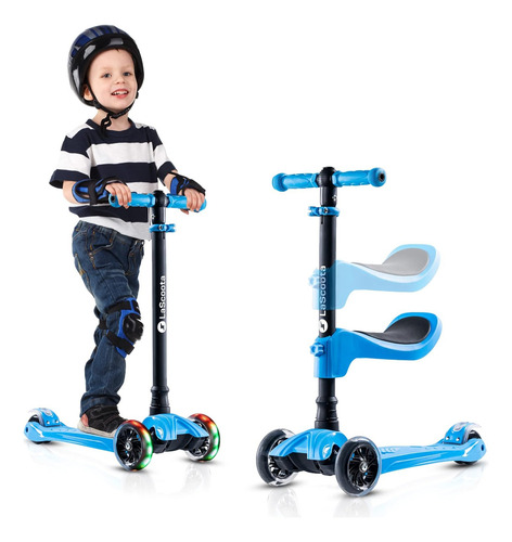 Patinete 2 En 1 Lascoota Para Niños, Mano De Altura Ajustabl