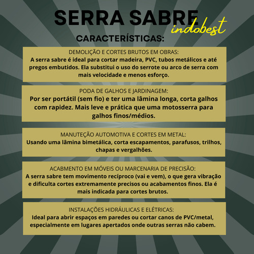 Serrote Elétrico 2 Baterias De Lition 3000w Com 4 Laminas