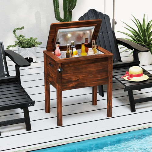 Hielera De Madera Para Patio Con Abridor De Botella Gpl