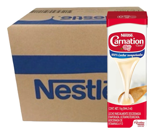 Nestle Leche Evaporada Carnation Clavel 12 L