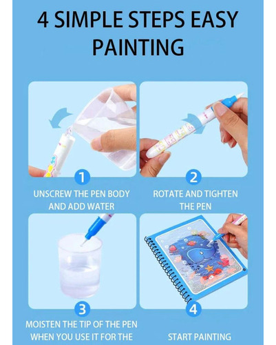 Hj Libro Mágico De Dibujo Acuático For Niños, Juguete