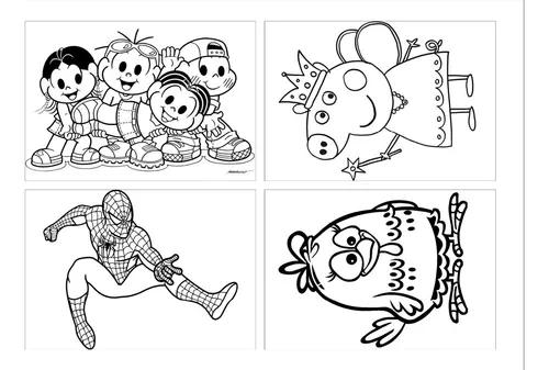 Kit 200 Desenhos Para Colorir / Pintar - Tema Unicórnio - Folha A4