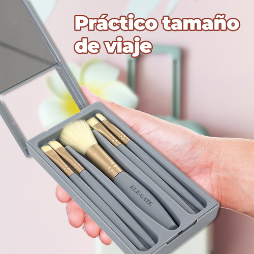 5 Piezas Set Brochas Maquillaje Suave Acabado Profesional