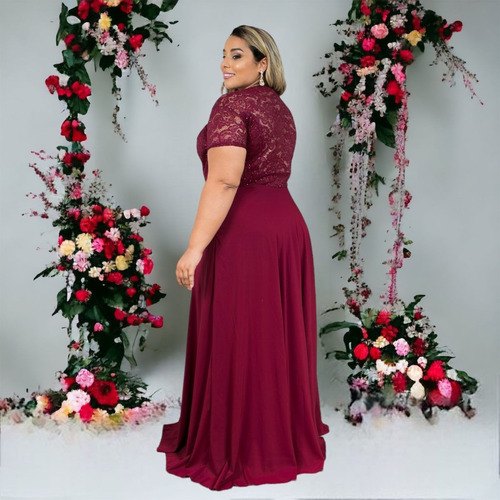 Vestidos Femininos Evangelicos Plus Size Bege Nude Madrinha