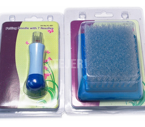 Imagen 8 de 10 de Kit Combo Aguja Punzón De 7 Agujas + Base Para Fieltro
