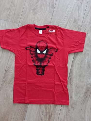 Remera Manga Corta Talle 12 Del Hombre Araña Doble Estampa