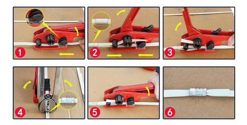 Set de enzunchadora manual para zuncho plástico Enzunchadora Manual + Sellador + Ancho de 12 mm Zuncho Plástico 2600 metros + Sellos 250 unidades
