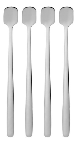 Kit Com 4 Colher Para Café Inoxidavel Prata Mimo Style 15cm Cabo Inox