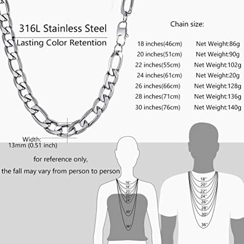 Prosteel Collar De Cadena Figaro Grueso Para Hombres Joyería