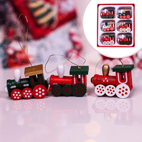 6x Juego De Juguetes De Tren De Navidad Colgante De Árbol