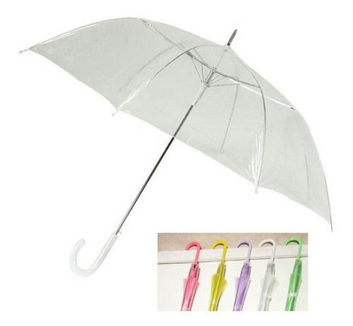 Pack 10 Paraguas Transparentes Vinilo Colores