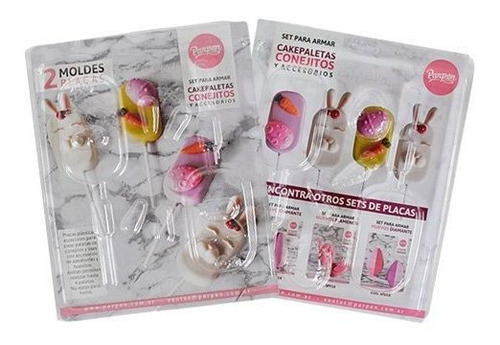 Imagen 3 de 7 de Set De 2 Moldes Placas - Paletas Conejitos Pascuas - Parpen