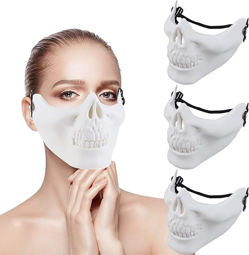 4 Mascaras Halloween Calavera Esqueleto Mascarada Completa P