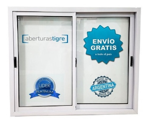 Ventanas Aluminio Corrediza 100x100 Entero 4mm+ Reja + Envio