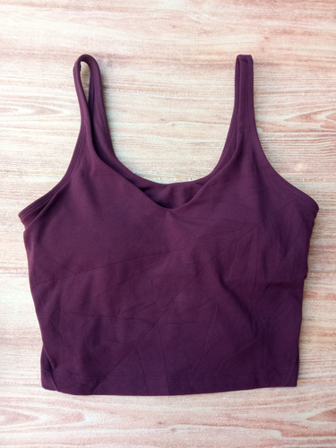 Lululemon - Aling Camiseta Top De Yoga Para Dama. Bordó Lisa Chica ( 6 )