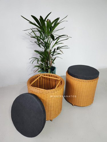 Chaise Dubai 2m C 02 Banco Puff Baú Fibra Sintética Exclusiv