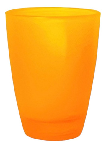 Set 6 Vasos Vidrio Esmerilado Durax Pampa 400ml Colores Fluo Color Naranja